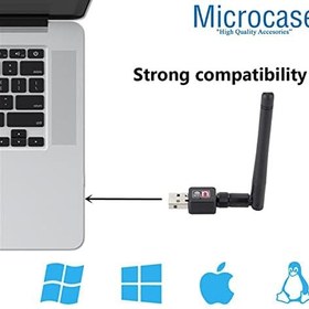 Resim Microcase 2.4GHz 300 Mbps USB Wireless Adaptör WiFi Anten 9 cm - AL2752 