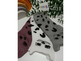 Resim Bebek Meselesi 3 Çift Sevimli Renkli Desenli Kadın Patik Çorap 