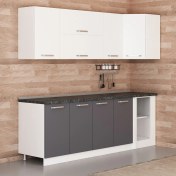 Resim Minar 240CM Köşe Mutfak Dolabı - Beyaz/antrasit K240-A2 