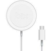 Resim Bix BXMG15 15W Manyetik Kablosuz Şarj Cihazı Beyaz iPhone 12/13/14/15 Serisi ile uyumlu 