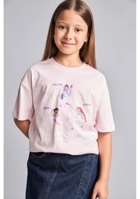Resim Defacto Kpop - Demon Hunters Lisanslı Bisiklet Yaka Kısa Kollu Açık Pembe Tişört Kız Çocuk I0028a826hspn144 Pembe-pn144 