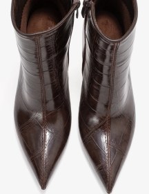 Resim Luvishoes Luvi Shoes Crısta Kahverengi Baskı Sivri Burunlu Kadın Topuklu Bot kahverengi 