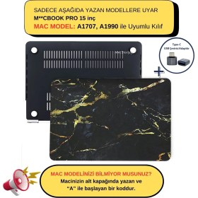 Resim McStorey Macbook Pro Kılıf 15 inç A1707 A1990 ile Uyumlu Mermer 