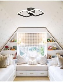 Resim TT AYDINLATMA Tt405-2-sy Mat Siyah 2 Li Kare (Sarı Işık) Led Avize Siyah 