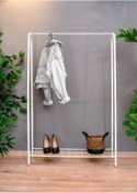 Resim TOPRAK E-TİCARET Loft 1 Raflı Dekoratif Metal Portmanto Ayaklı Elbise Askısı Ve Konfeksiyon Askılık Ev Dekor 