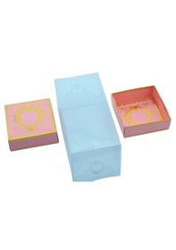 Resim Hediyelik Karton Kapak Pembe Gold Varaklı Asetat Kutu 8x8x16.5cm 