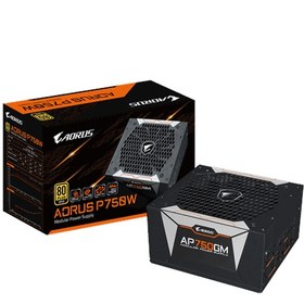 Resim Gigabyte 750W Aorus P750W 80+ Gold Tam Modüler Güç Kaynağı 