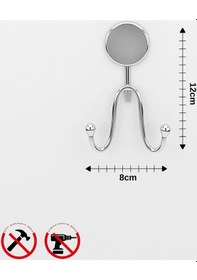 Resim Alper Banyo İris Krom Yapışkanlı Banyo Mutfak İkili Askılık - İster Yapıştır İster Montajla Çok Renkli 