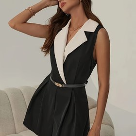 Resim Kadınlar İçin Renk Bloklu Kolsuz Yazlık Günlük Pantolon, Kemersiz NS702 - Şık ve Seksi 