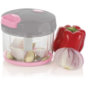 Resim Tantitoni Açık Pembe Gri Büyük Pratik Doğrayıcı Ve Çırpıcı 1000ml 