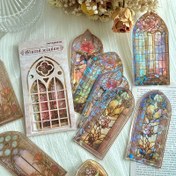Resim 10 adet Dekoratif Çıkartma Muhteşem Çiçek Pencere Scrapbooking El Hesabı Dekorasyon DIY Malzeme Scrapbook Etiket Günlük Kırtasiye Albümü Telefon Günlüğü Planlayıcı 