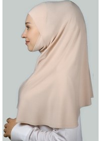Resim Altobeh Hazır Türban Peçeli Pratik Eşarp Tesettür Nikaplı Hijab - Namaz Örtüsü Sufle (XL) - Bej 