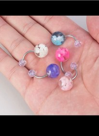 Resim Arescollection Cerrahi Çelik Gökyüzü Bulut Göbek Piercingi 