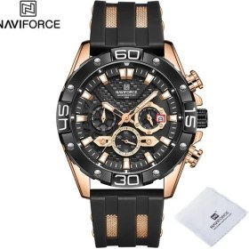 Resim Hanyang Rgbb Navıforce Lüks Saatler Erkekler Için Moda Silikon Kayış Askeri Su Geçirmez Spor Kronograf Kuvars Kol Saati Saat Tarih ile (Yurt Dışından) 
