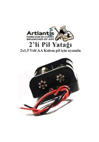 Resim 2 Li Pil Yatağı Deney 3 Adet Pil Yuvası Pil Kutusu Aa Kalem Kalın Pil 2x1,5 Volt Yaylı Pil Yuvası 