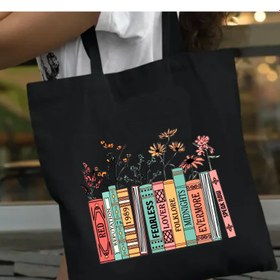 Resim Taylor Swift Book Kitap Siyah Kanvas Bez Çanta – 35x40 cm 