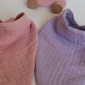 Resim elibaby %100 Organik Pamuk 8 Katlı Multi Müslin Fular Model 2'li Kız Bebek Önlük Salya Mama Önlüğü 