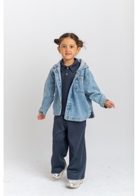 Resim Oliven The Kid Oliventhekid Unisex Kapüşonlu Kot Ceket Mavi Mavi 
