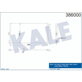 Resim Kale Mtxdpn Klima Radyatörü (Kondenser) Doblo-Punto-Idea 1,2/1,3/1,4 (586X28816) (Kurutucu Ile) 