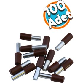 Resim Nzb Raf Pimi Plastik Başlı Cam Tutucu Çivisi Mobilya Dolap Pimi Kahverengi (100 Adet) 