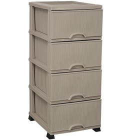 Resim Omnipazar Elf-n293 Nostalji Plastik Mutfak Komidin Sebzelik 4 Katlı Krem 