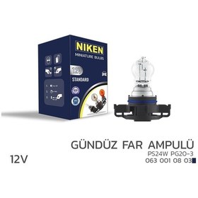 Resim Niken 12v Ps24w Gündüz Far Ampulü Pg20-3 10 Lu 