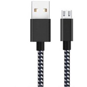 Resim Genel Markalar Micro Usb Örgülü Yüksek Hızlı Şarj Kablosu Siyah 