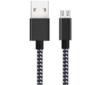 Resim Genel Markalar Micro Usb Örgülü Yüksek Hızlı Şarj Kablosu Siyah 