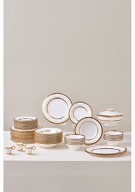 Resim Karaca Royal Bone Victoria 55 Parça 12 Kişilik Yemek Takımı Gold 
