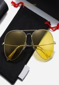Resim MasterCar Rayban Model Anti Far Gece Sürüş Ve Sis Gözlüğü Fermuarlı Gözlük Kılıfı Hediyeli 
