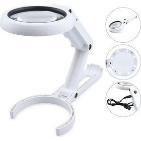 Resim Usb Şarj Edilebilir Katlanabilir 3.5-10x Büyüteç 8 Ledli Masa Ve Eliçin Taşınabilir Büyüteç Fs90rc Diğer 