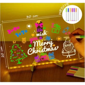 Resim Zenvia 12 Inc LED Işıklı Çizim Tahtası Ayarlanabilir Stant ve Kalemleri Ile 