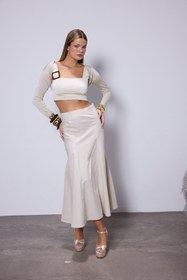 Resim Meggy Krem Rengi Bolero - STANDART 