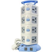Resim Evrensel 16 Girişli Kule Tipi Priz, 4 USB Portlu, 250V, 2500W/4000W, Tip G & Tip C Uyumlu,,, Ingiliz ve Güney Afrika Fiş Uyumu, Seyahat, Ev ve Ofis Kullanımı 