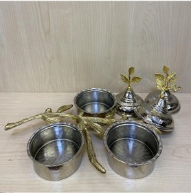 Resim 3 Lü Bakır Zeytin Dalı Çerezlik 