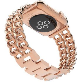 Resim Apple Watch 42mm Uyumlu Cowboy Metal Kordon Rose Gold 