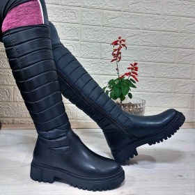 Resim M.P. M.p 2752 Siyah Fermuarlı Içi Kürklü 46CM Paraşüt Bayan Çizme 
