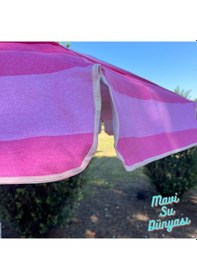 Resim Plaj Deniz Balkon Şemsiyesi Pamuk Kumaşlı Bidon Dahil 2 Metre Pembe 