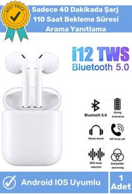 Resim Wintoup Xiaomi Modellerle Uyumlu Bluetooth Kulaklık I12 Arama Özellikli Tws Dokunmatik Hd Ses Mikrofon 