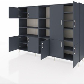 Resim Hyperion Dolap 14 Raflı 9 Kapaklı 220x44x163 Antrasit-antrasit Antrasit - Antrasit 