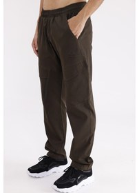 Resim Ayarlanabilir Kordonlu Esnek Bel Yapılı Rahat Kalıp Yan Cepli Prego Model Eşofman Altı Haki 