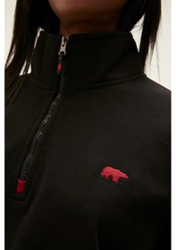 Resim Bad Bear Scarlette Half Zip Kadın Sweatshirt-25242-siyah Siyah 