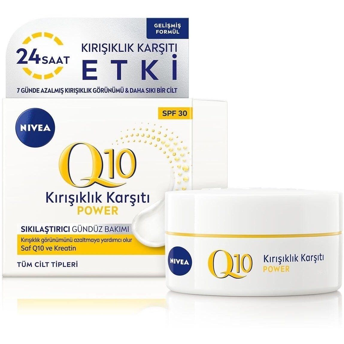 Nivea Q10 Kırışıklık Karşıtı Power Sıkılaştırıcı Gündüz Bakım Kremi SPF30 50ml Fiyatı ve Özelliklerı - Badem