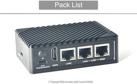 Resim FriendlyELEC NanoPi R6S Mini Router, 4/8 GB RAM 64 GB eMMC RK3588S Octa-Core 2.4GHz, Dual 2.5G Router/Gateway, Open Source Single Board Bilgisayar (SBC) (8+64GB, Gövdeli Komple Set) 