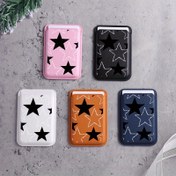 Resim 2025 Yeni Moda Yaratıcı Gelişmiş Suni Deri Siyah ve Beyaz Pentagram Desen Manyetik Kart Klipsi iPhone 16 15 14 13 12 Pro Max 1-3 kredi kartı veya kimlik kartı tutabilir K1 Cüzdan ultra-ince koruyucu tasarım 