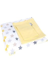 Resim SkyGOO Bebek El Yapımı Yıldız Desenli Yorgan Çarşaf Ve Yastıklı Üçlü Set revif 827927 