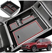 Resim Honmex Tucson Nx4 Limited 21-22 İçin Kırmızı Abs Merkezi Konsol Organizatörü - Kolay Kurulum, Çok Bölmeli, Gürbüz Malzeme İle Araç İçini Düzenle 