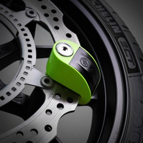 Resim ZOVII ZOVII Zt6 | Yeşil 120 Db Alarmlı Motosiklet Disk Kilidi - Hatırlatma Kablolu Çelik Güvenlik Kilidi 