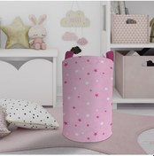 Resim Mekta Home Bebek Ve Çocuk Odası İki Renkli Yıldızlı Pembe Oyuncak Sepeti Pembe 