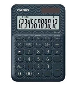 Resim Casio MS-20UC-JBU 12 Hane Lacivert Desenli Masa Üstü Hesap Makinesi 